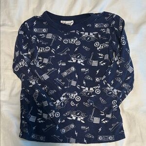 BITZ kids Navy Blue Graphic Long Sleeve Shirt- size 6/7
